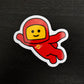Red Vintage Space Explorer Sticker