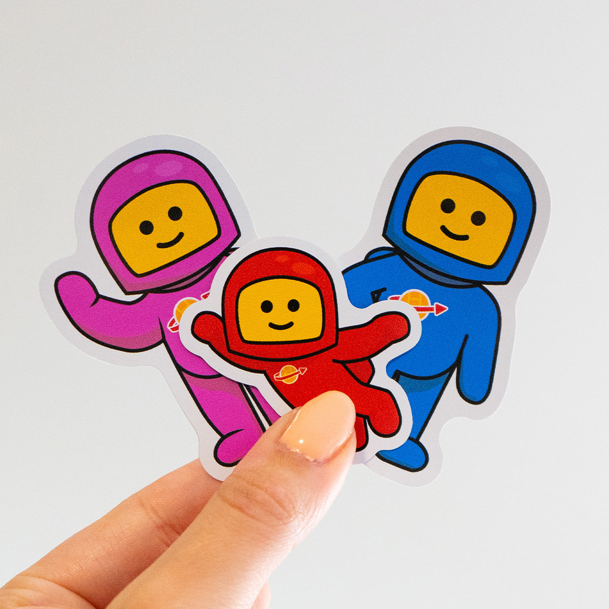 Red Vintage Space Explorer Sticker