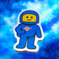 Blue Vintage Space Explorer Sticker