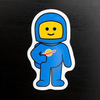 Blue Vintage Space Explorer Sticker
