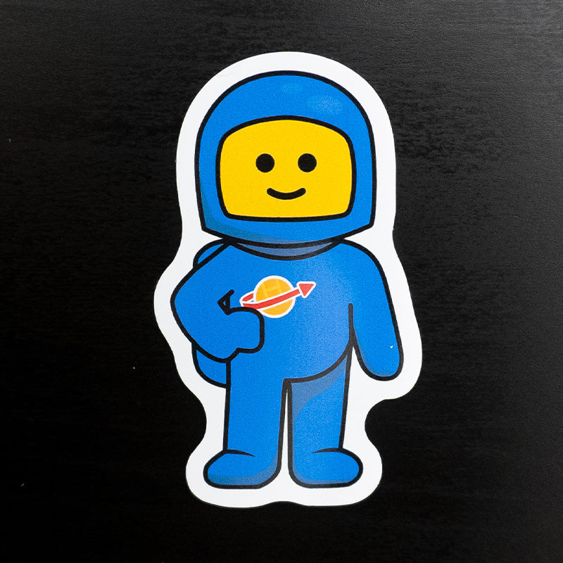 Blue Vintage Space Explorer Sticker