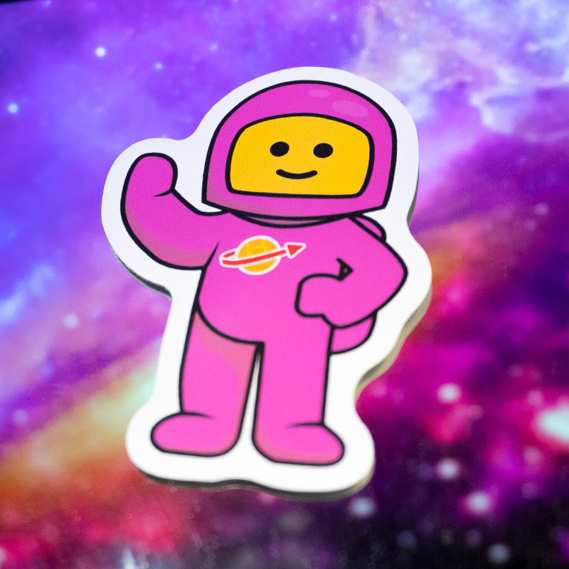 Pink Vintage Space Explorer Sticker
