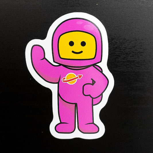 Pink Vintage Space Explorer Sticker