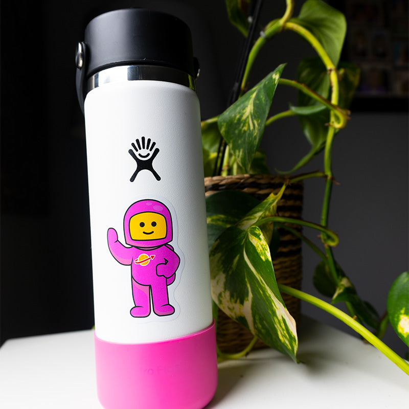Pink Vintage Space Explorer Sticker