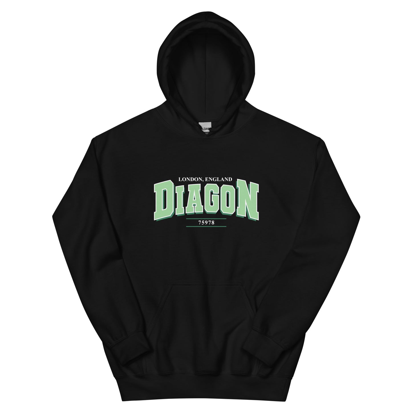Diagon Varsity Style Unisex Hoodie (Green)
